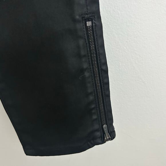 AG Adriano Goldschmied  The Zip-Up Ankle Coated Leggings Black Jeans 27 NWOT - Picture 5 of 9